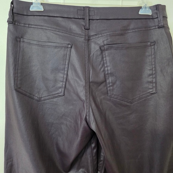 KUT From the Kloth Meg Pants Sz 14 Fab Ab Wide Leg Coated Purple Ankle Trousers - Picture 5 of 15